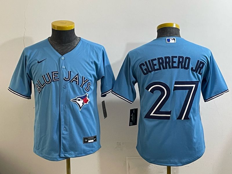 Youth 2025 Nike Toronto Blue Jays #27 Guerrero jr Light Blue Game MLB Jersey 05->youth mlb jersey->Youth Jersey